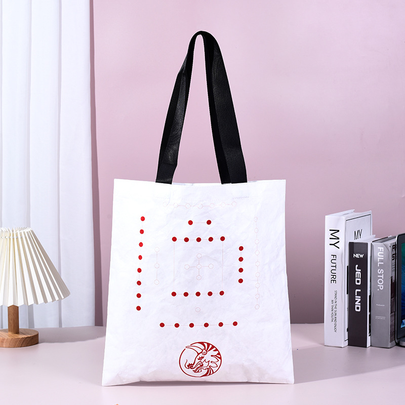 简约广告宣传杜邦纸袋服装购物单肩杜邦手提袋防水耐撕杜邦纸包