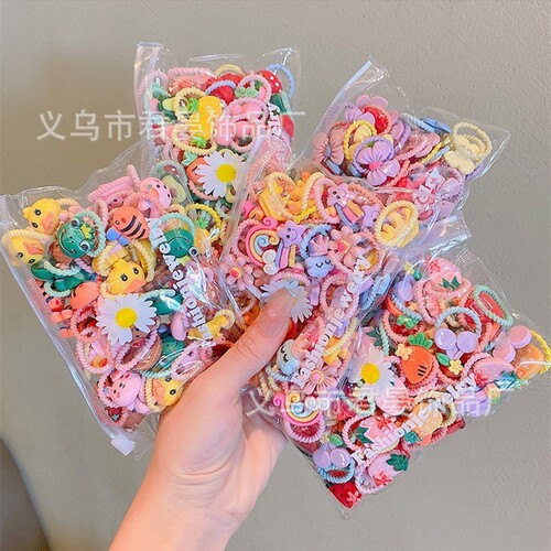 Colorful Children's Thumb Headband Hair Ties for Girls, Babies, High Elasticity Hair Ties, Cute Rubber Bands for Hair, Wholesale