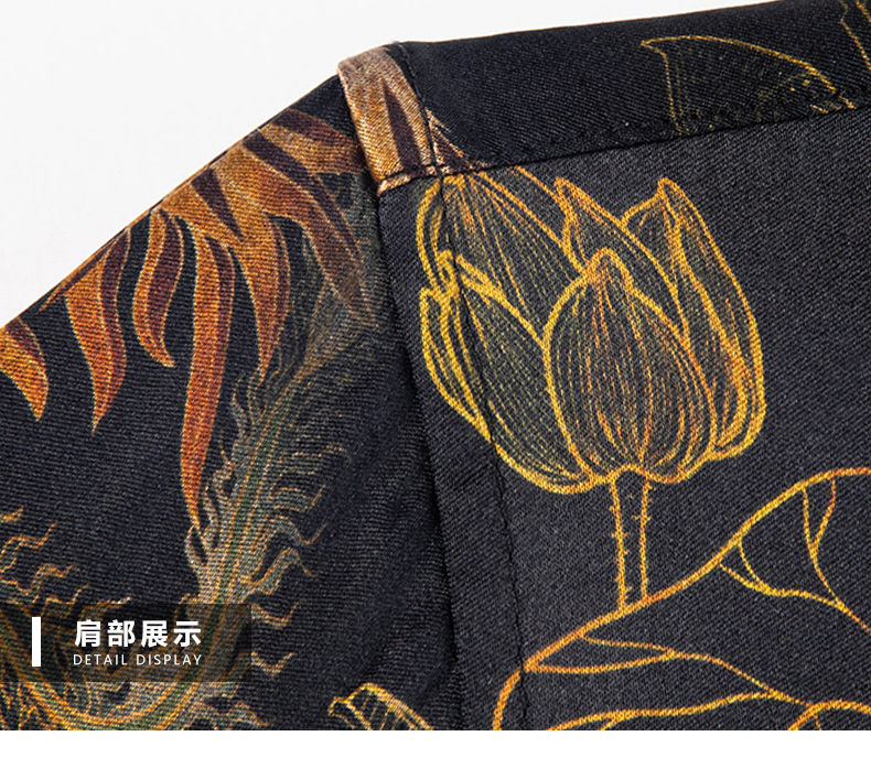 Áo sơ mi nam ngắn tay cổ điển thời Đường chất liệu tơ tằm mỏng — Màu hình 2913 chi tiết 16