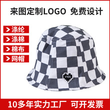 方格时尚简约千鸟格太阳帽遮阳帽可印logo支持来图来样量大优惠