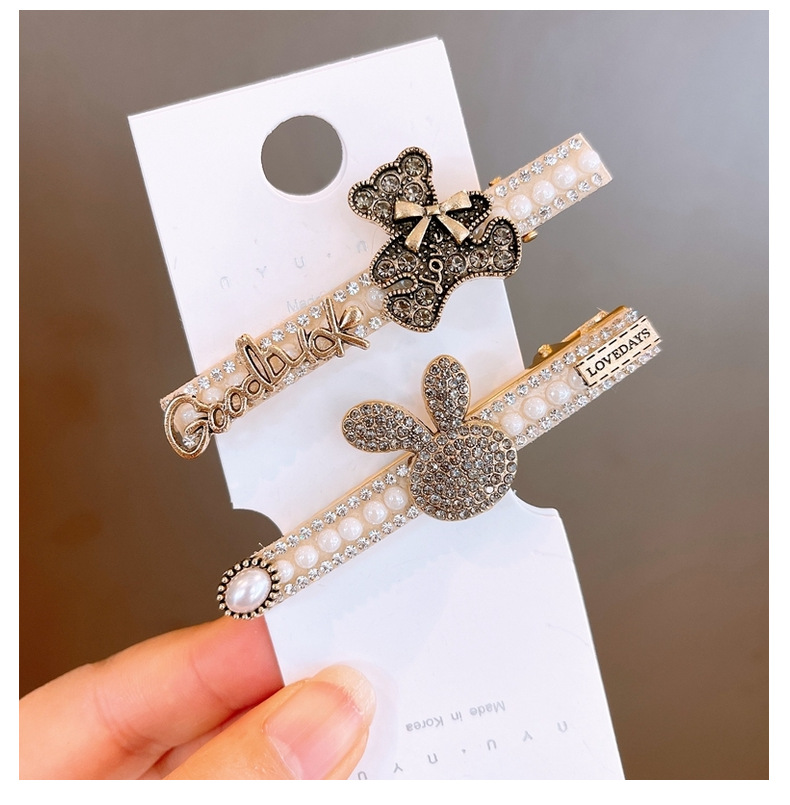 Korea Rhinestone Rabbit Bear Hairclip display picture 1