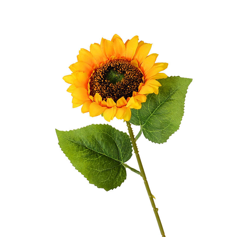 Solo girasol artificial flor artificial al por mayor sala de estar decoración hogar Decoración de la boda al aire libre falsos accesorios de flores