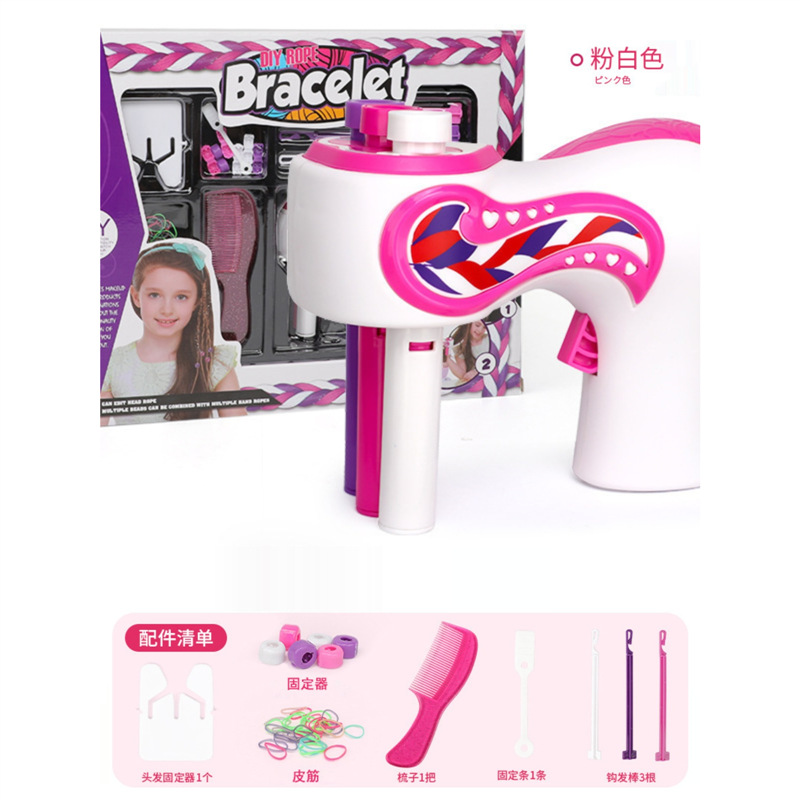 자동 머리 땋는 게으른 3 가닥 꼰 머리 DIY 어린이 소녀 놀이방 메이크업 머리 세트