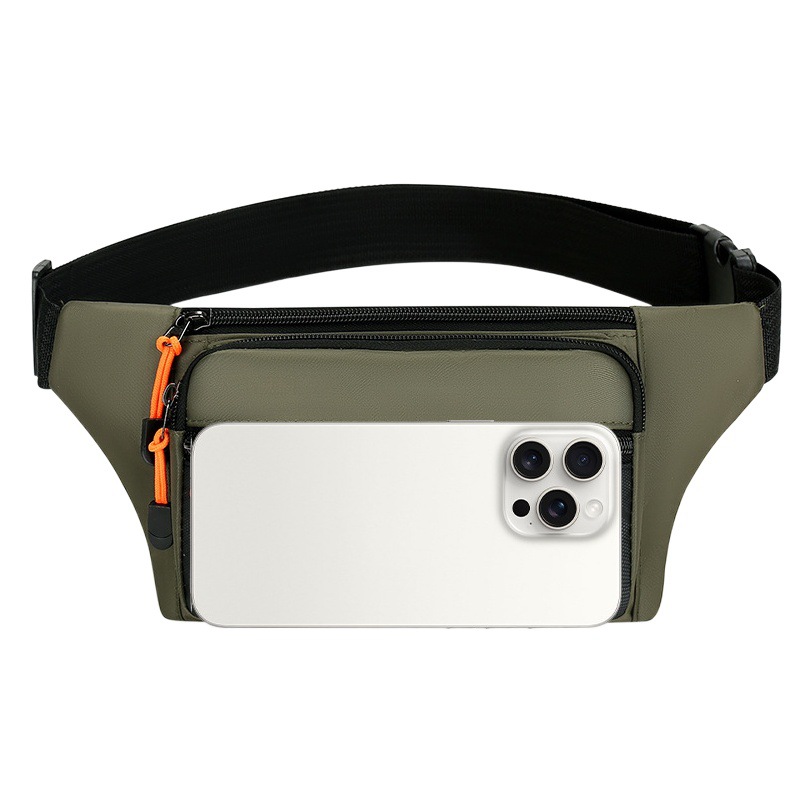 Nueva riñonera para hombre, bolso para teléfono móvil de múltiples compartimentos, moda, ocio, gran capacidad, anti-salpicaduras, cambio de trabajo en el sitio de construcción, bolso para hombre