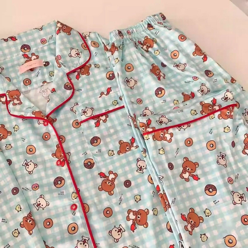 순면 - 리락쿠마 [남녀 동일 스타일] 긴팔 + 바지