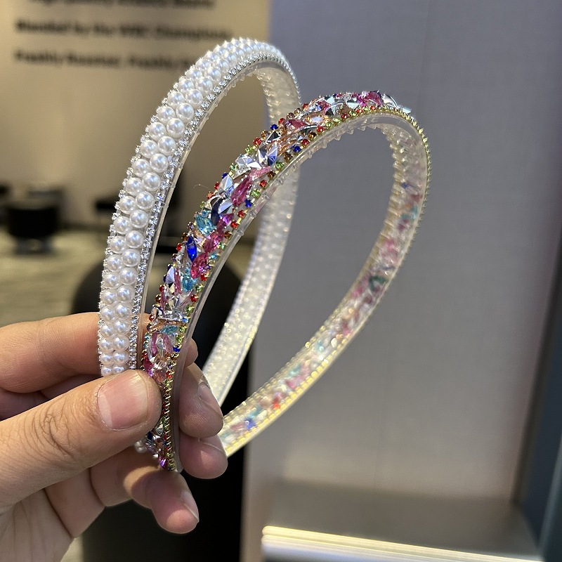 120g Weight Hair Band Hair Accessories Type 1 Piece Quantity Holiday, Daily Occasion Crystal Material Geometric Pattern All Seasons Season Women's Gender Vintage Style, Simple Style Style Vintage Style Simple Style Women's Geometric Crystal Hair Band 6
