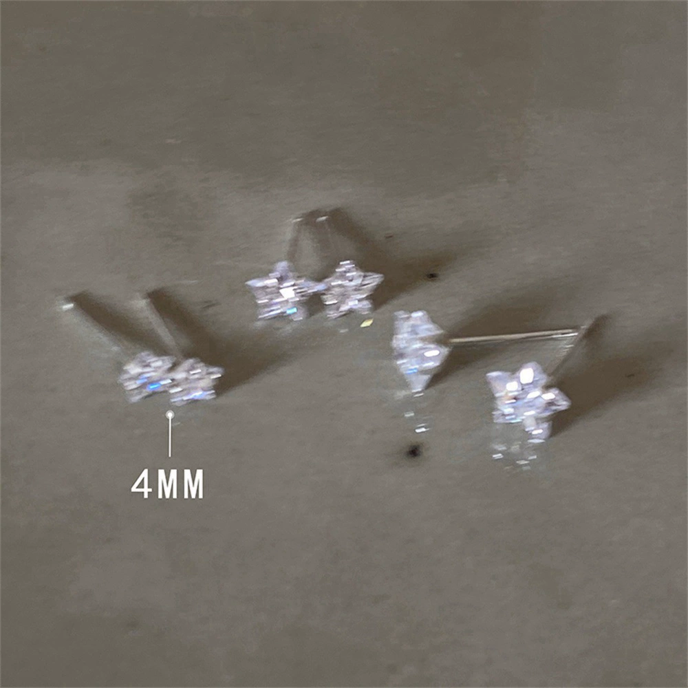 Earrings small sophisticated design, zircon stud earrings, hypoallergenic lightweight