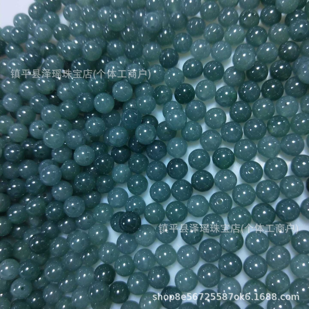 手串项链DIY配饰老坑天然玉石天然冰种A货缅甸冰底蓝水翡翠圆散珠