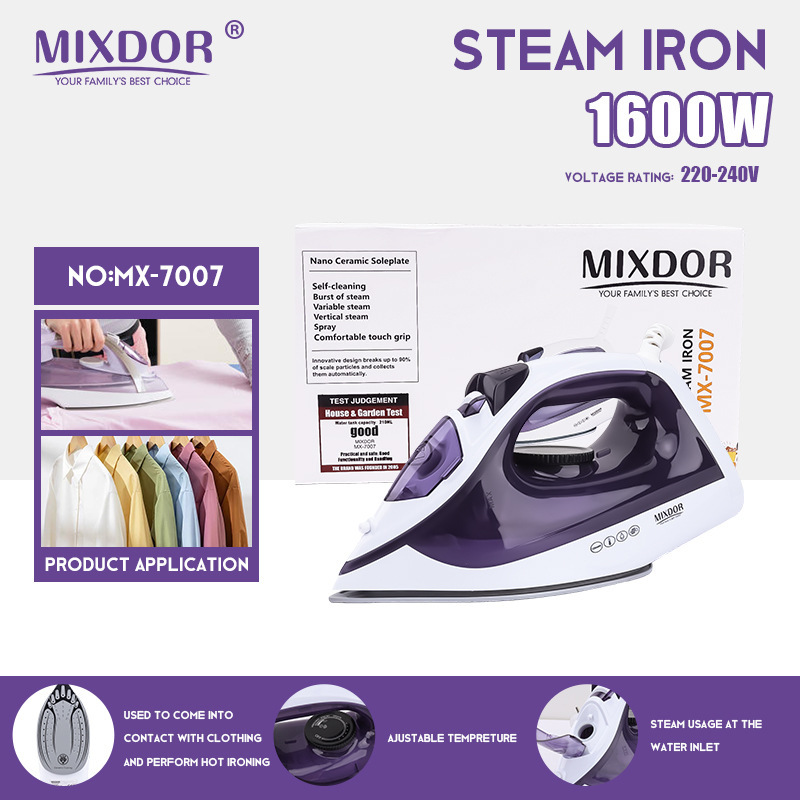 Cross-Border Mixdor Steam Household Iron Spray Electric Iron High-Power Portable Handheld Clothes Electric Iron