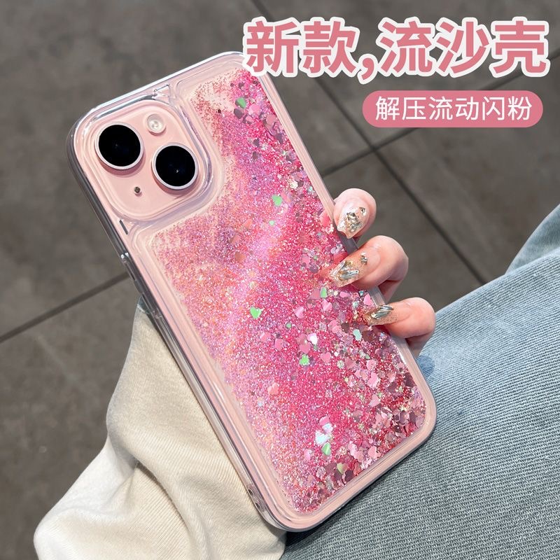 TPU büyük delikli dekompresyon sıvı kum telefon kılıfı, Apple 17 Pro Max sıvı iPhone 16/14 koruyucu kılıf 15 için uygun.
