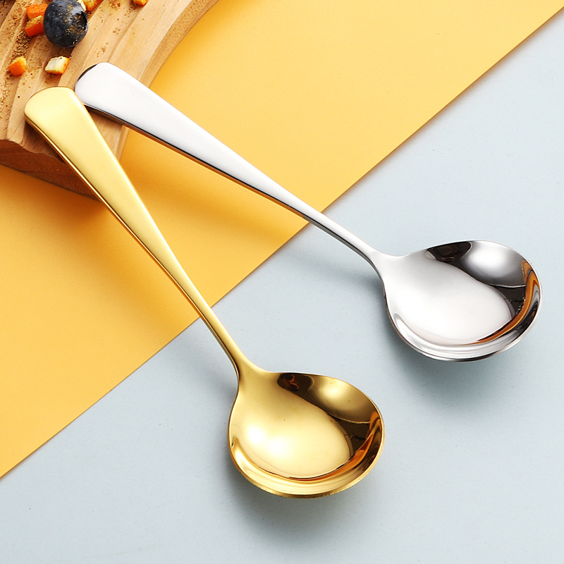 Red de celebridades cuchara redonda 304 cuchara de acero inoxidable vajilla cuchara para niños restaurante hogar españo profundo cuchara de postre