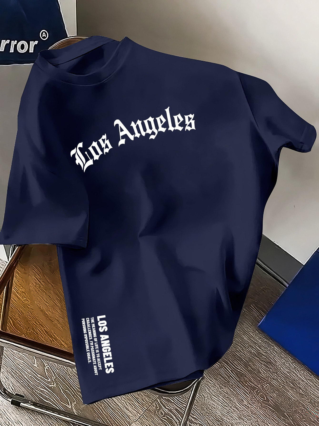 Herr t-shirt i bomull med los angeles tryck och lös passform_voghion.com