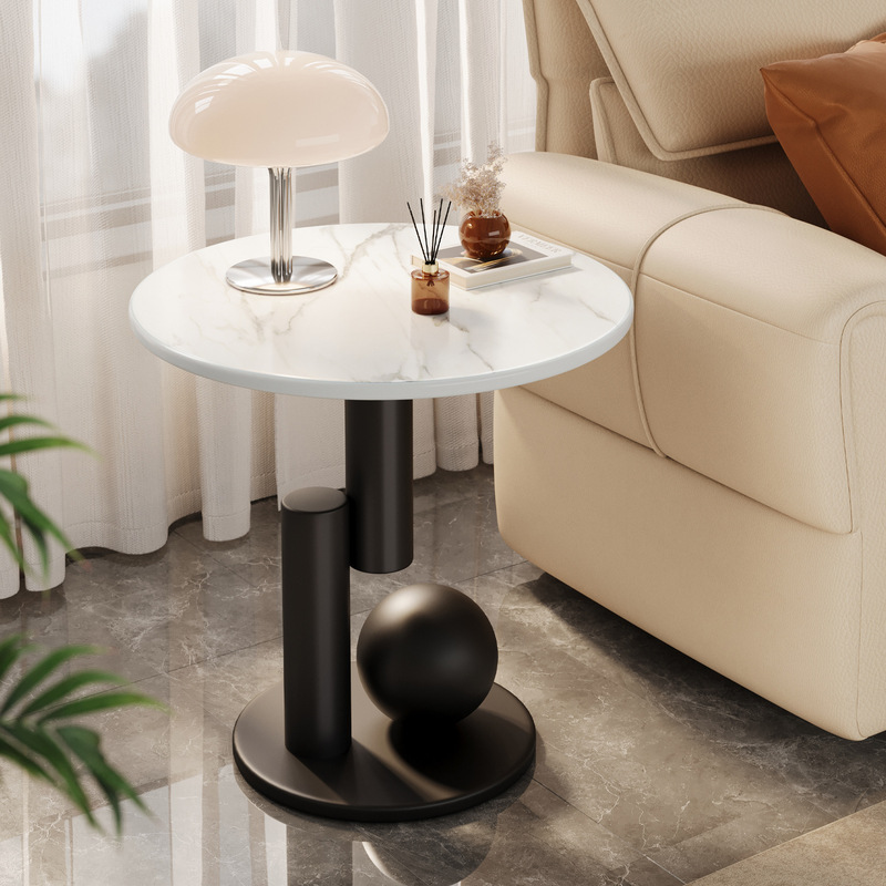 Creative Sofa Side Table Light Luxury Side Table Coffee Table Small Table Household Living Room Side Table Modern Simple Mobile Round Table