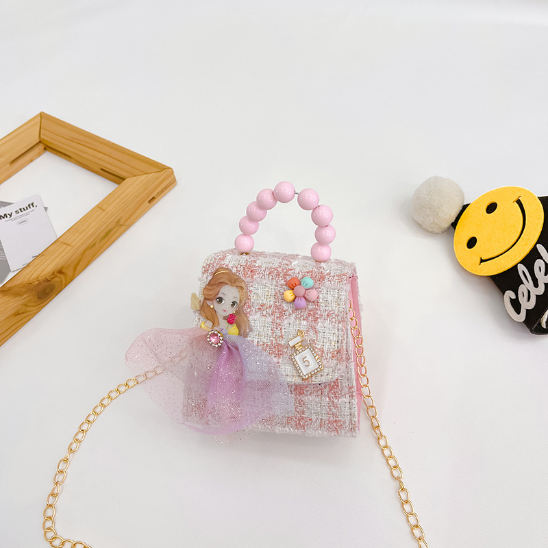 Bolso de los niños de otoño e invierno Nueva Moda Perla Chica bolsa de mensajero linda princesa niña bebé estilo Exterior cambio bolsa de accesorios