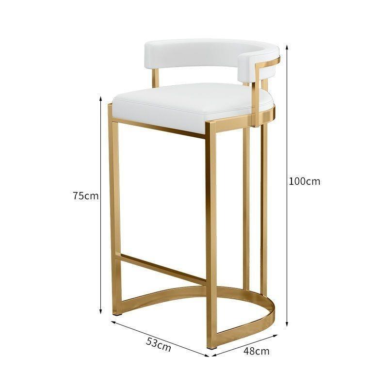 Silla de bar taburetes altos de hierro forjado respaldo casero tablero de aluminio escandinavo de lujo simple silla de bar silla alta image 12