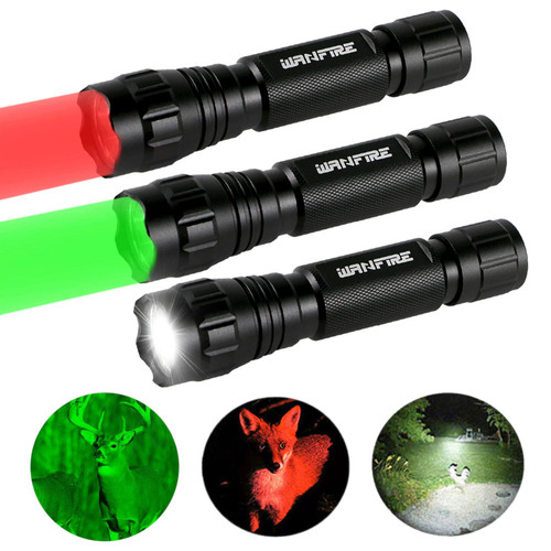 Cross-border best-selling 501B white, green, red light T6 strong flashlight aluminum outdoor portable hunting light direct factory sale
