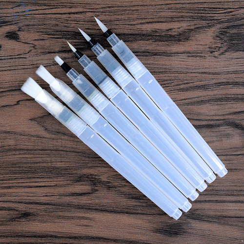 Fountain pen set solid watercolor gouache filling painting brush pointed flat pen water storage pen soft head