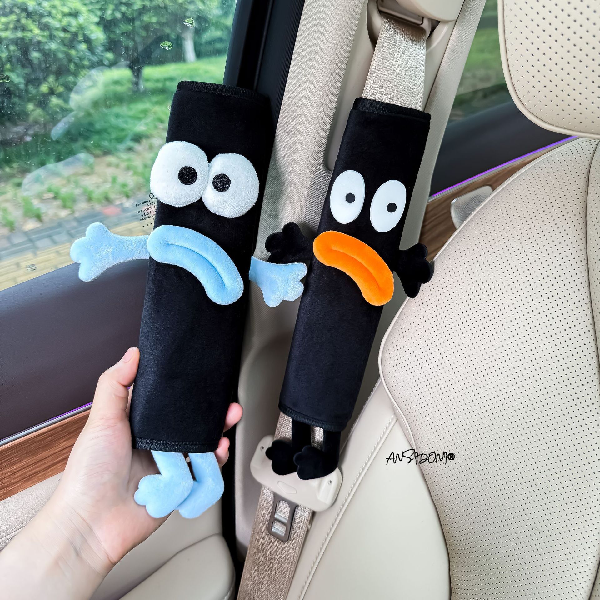 Meo Xiaochairen Car Seat Belt Shoulder Protector Car Seat Belt Decoration Gift for New Car Suitable for All Seasons for Women