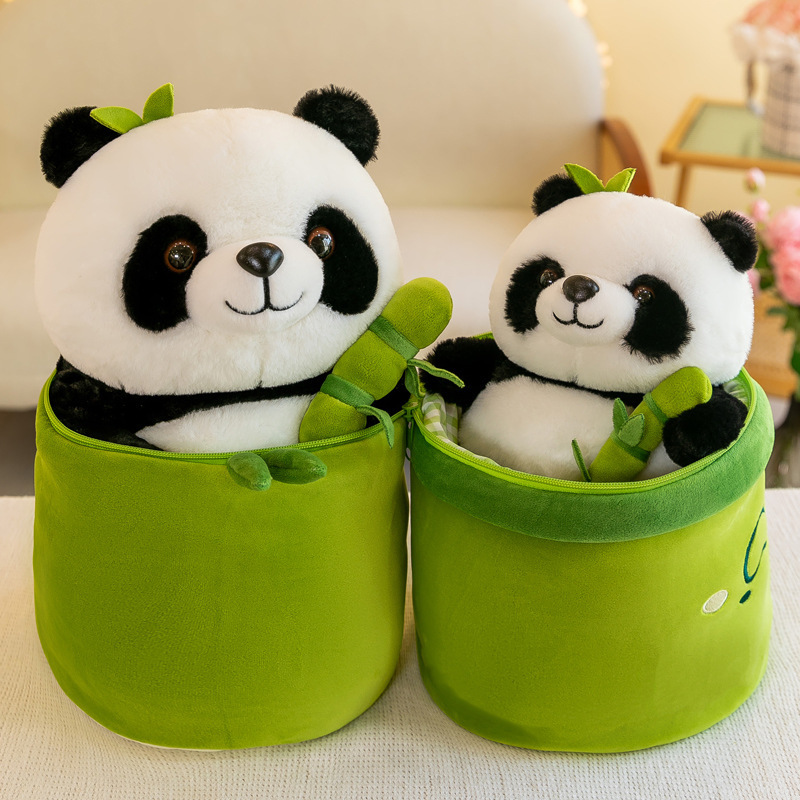 New Bamboo Panda Doll Children's Gift Hug Bamboo Cute National Treasure Giant Panda Plush Creative Ornament Gift