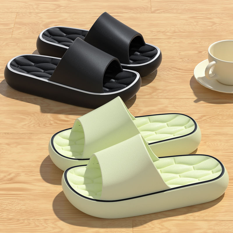 Shake Tone Explosions Feeling Eva Soft Bottom Slippers for Men and Women Summer Indoor Non-slip Bathroom Simple Home Sandals and Slippers for Women