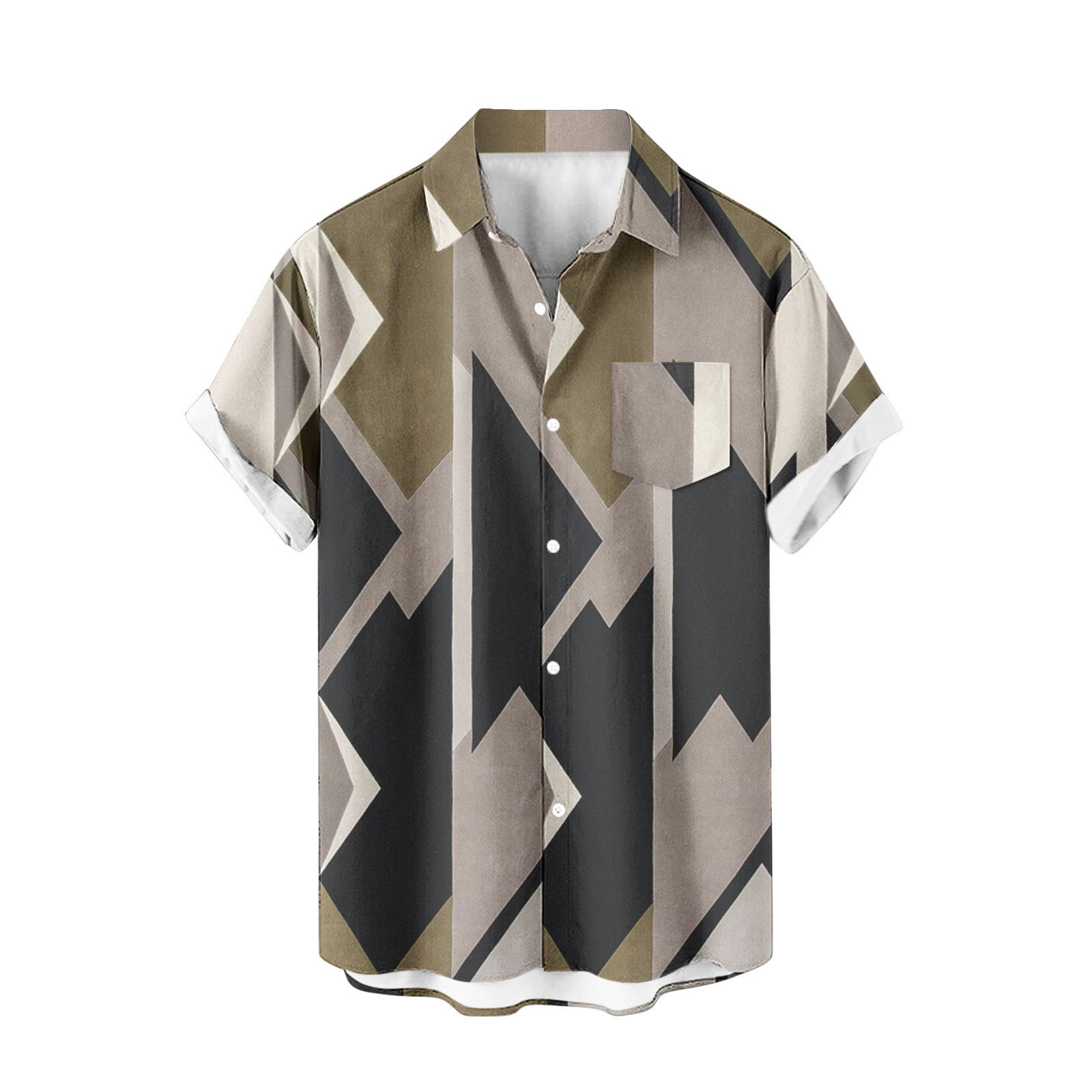 2024 comercio exterior europeo y americano transfronterizo exclusivamente para camisas de manga corta para hombres color de costura impresión digital 3D blusa casual