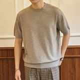 ZY8103C-MW通勤百搭夏季时尚简约T恤美式纯色圆领针织短袖，男装针织衫/毛衣，星座614
