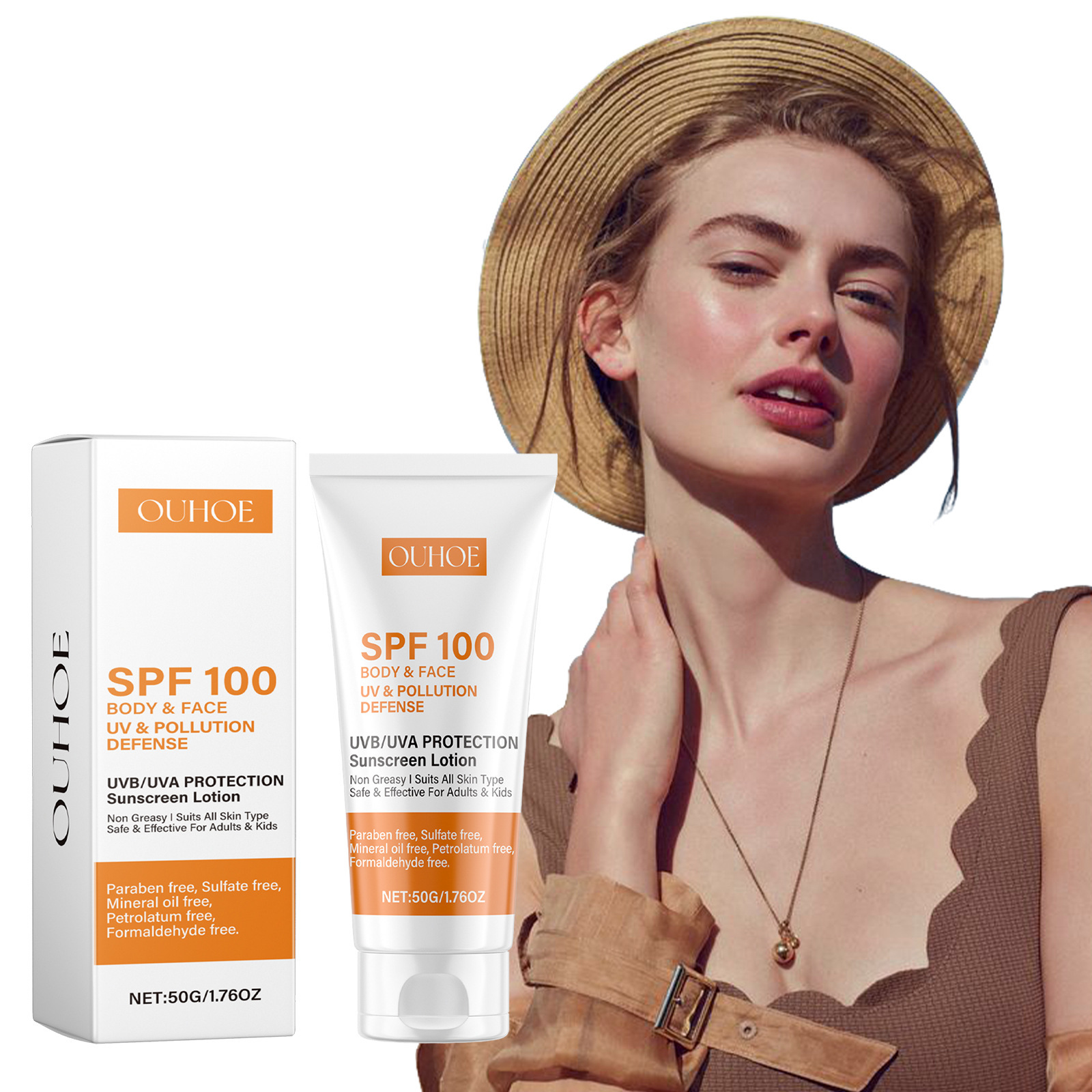 Ouhoe Facial Protective Lotion Mild Protective Isolation Uv Care Sunburn Anti-Wrinkle Clear Protective Cream