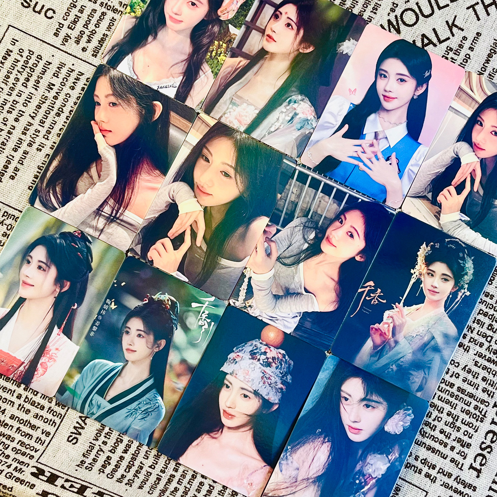 鞠婧禕鐳射小卡55張寫真劇照周邊拍立得同款ins風閃卡自印lomo卡