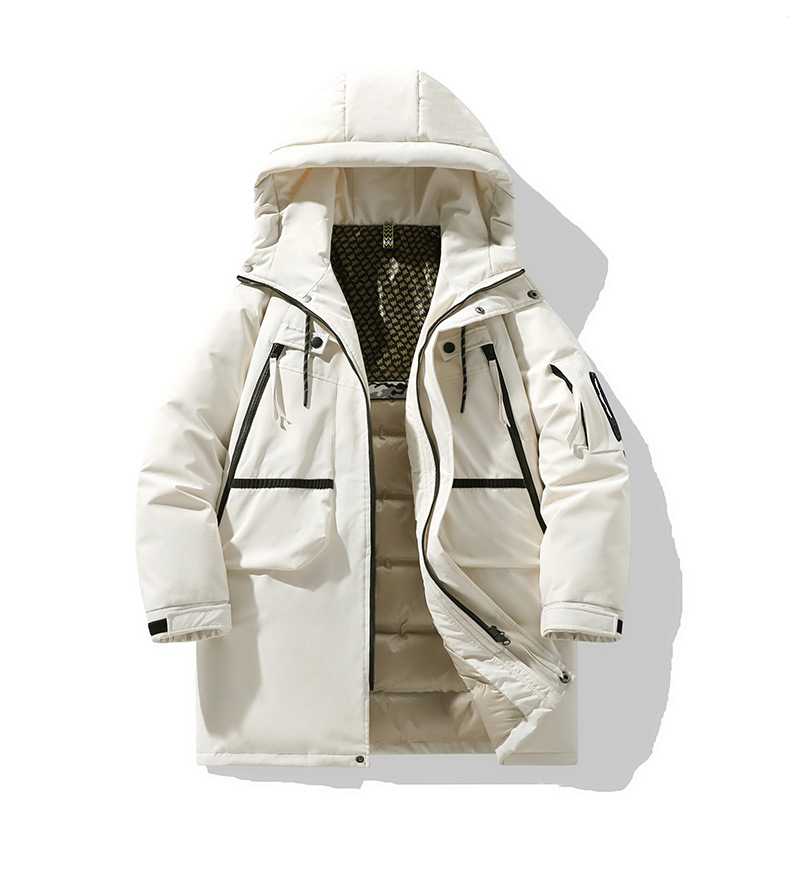 Giacca da uomo alla moda, da esterno, media, lunga, casual, con cappuccio, multi-borsa, da coppia, spesso_voghion.com