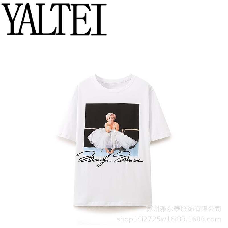 Zar Autumn New Arrivals Women's Clothing European and American Style French Design Fashion Casual Marilyn Monroe T-Shirt