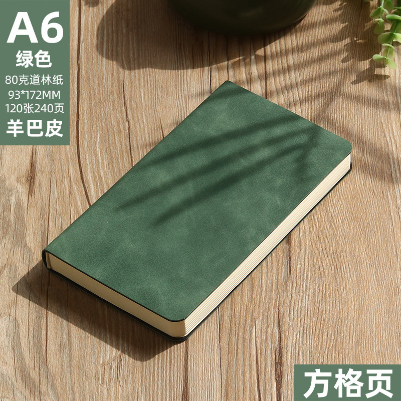 A6 녹색 (체크 무늬 내부 페이지)