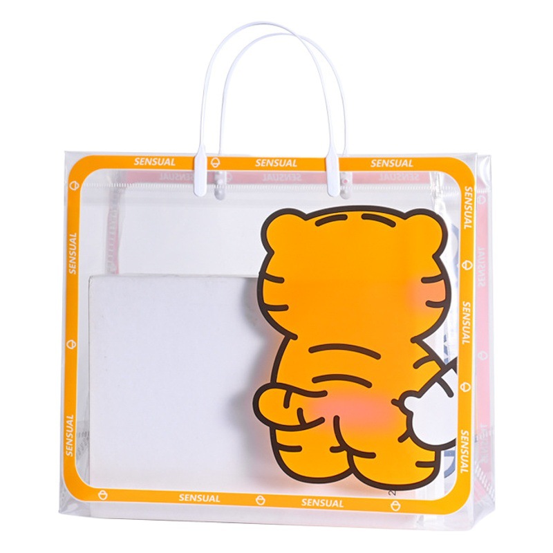 Bolso de PVC bolsa de plástico bolsa de regalo para niños transparente Lindo bolso de compras engrosado bolsa de embalaje impermeable al por mayor image 1
