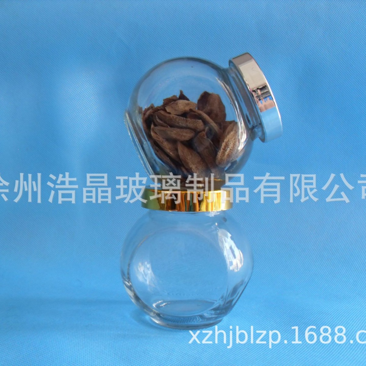 花鼓玻璃罐子半斤蜂蜜瓶250g玻璃蜂蜜瓶 花粉瓶酱辣子储物玻璃罐