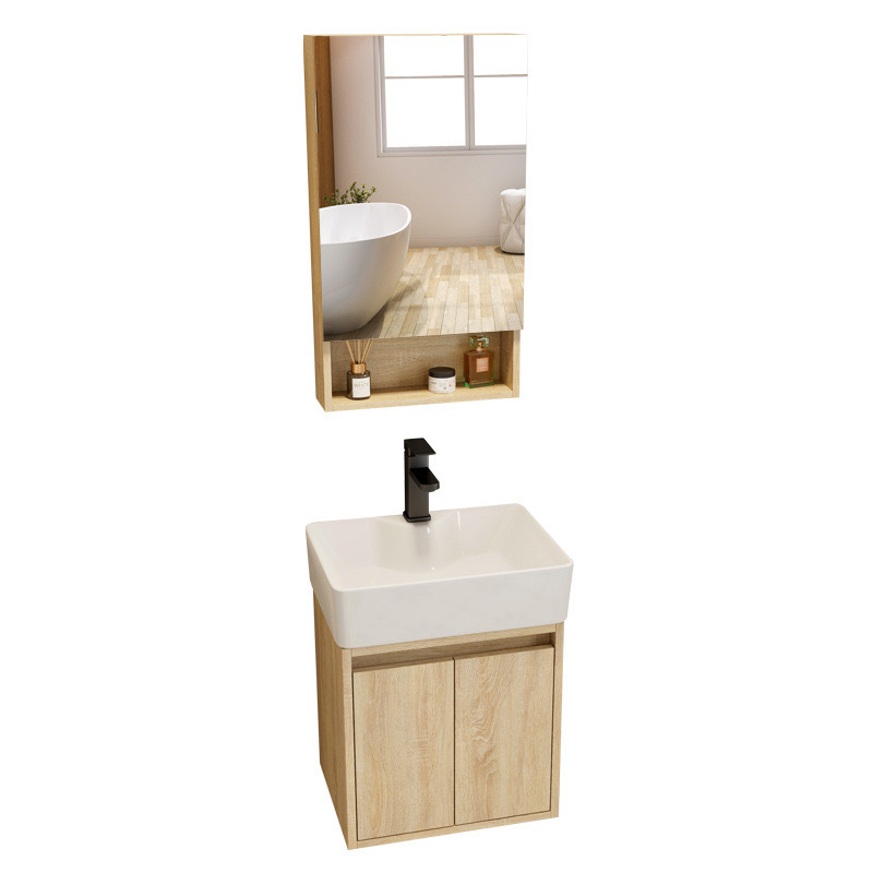 Mini lavabo ultra estrecho Apartamento pequeño Mueble de baño de madera maciza Combinación de mesa de lavado de pared Lavabo de baño de piscina