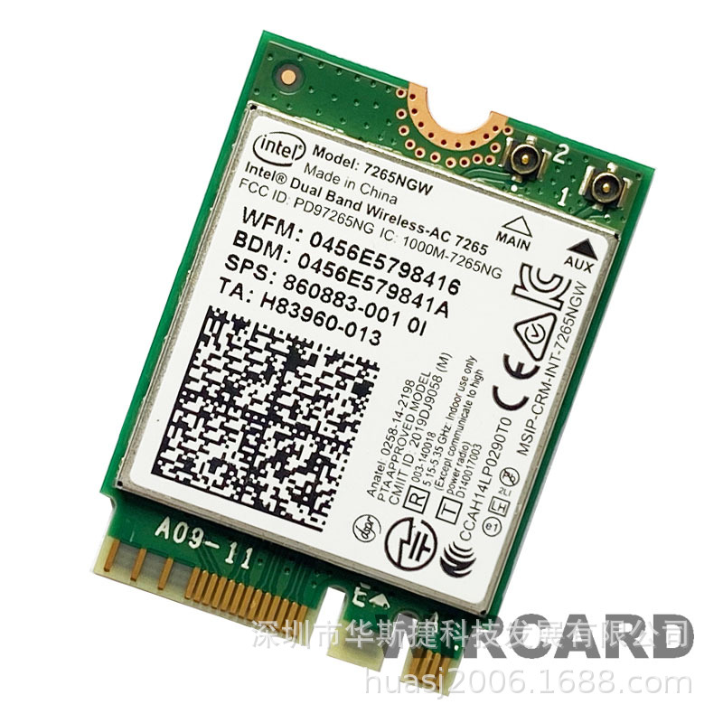 适用于全新原装Intel 7265NGW 7265AC NGFF M2 无线网卡 蓝牙4.2-阿里巴巴