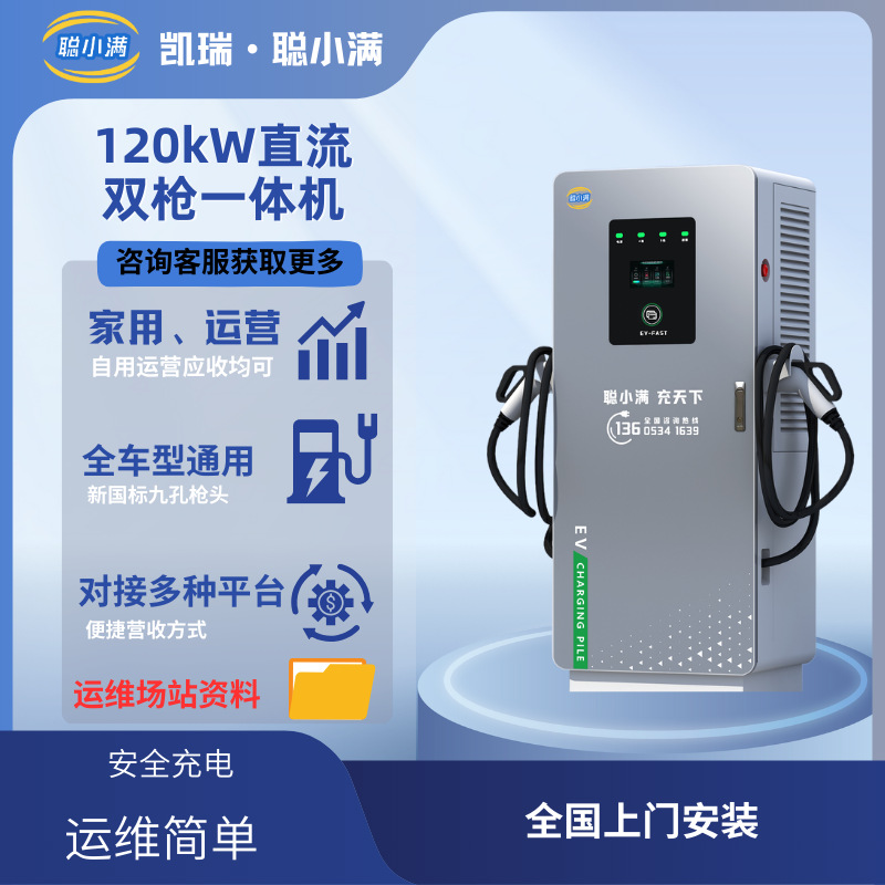 120kw直流双枪一体机 新能源电动汽车充电桩 商用 直流双枪一体机