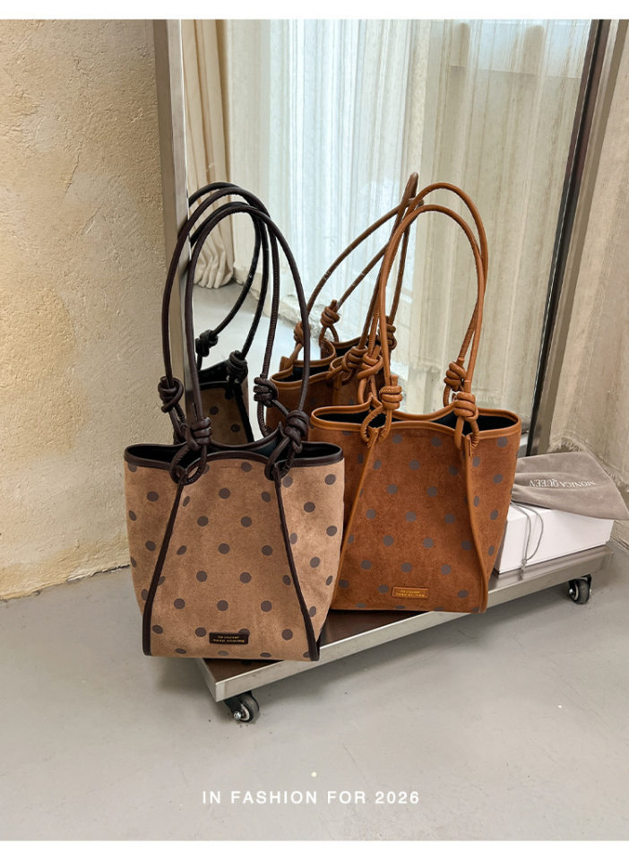 Túi tote nữ da lộn mờ cỡ lớn dáng shopping, túi đeo vai hai quai, phong cách tối giản — màu cà phê, màu kaki, màu nâu chi tiết 19