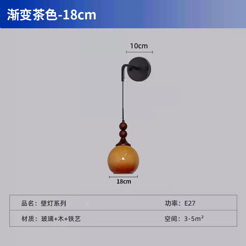 Candelabro pequeño de noche retro Wabi-Jifeng antiguo pasillo de entrada francés barra de bar luz de línea vertical dormitorio principal lámpara de línea colgante