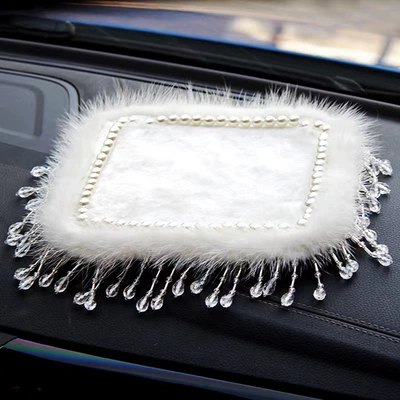 Car ornaments: Car Interior Decoration Gift Short - 11-white-square-mat