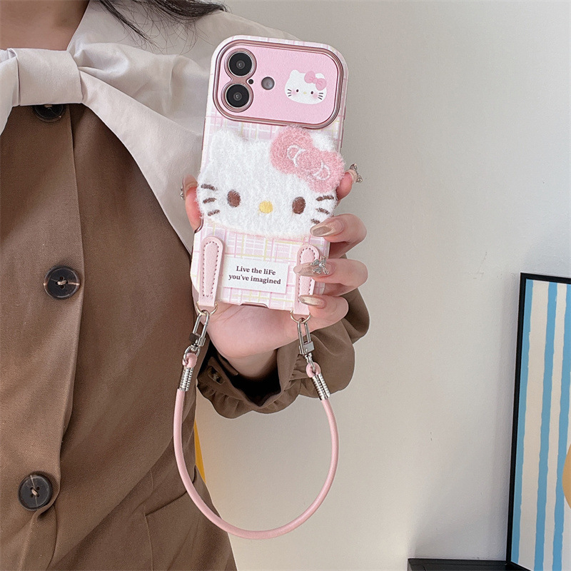 Chicas ins parche a cuadros en polvo kt para iphone16ProMax Apple 14/15 funda para teléfono 13 cordón 16