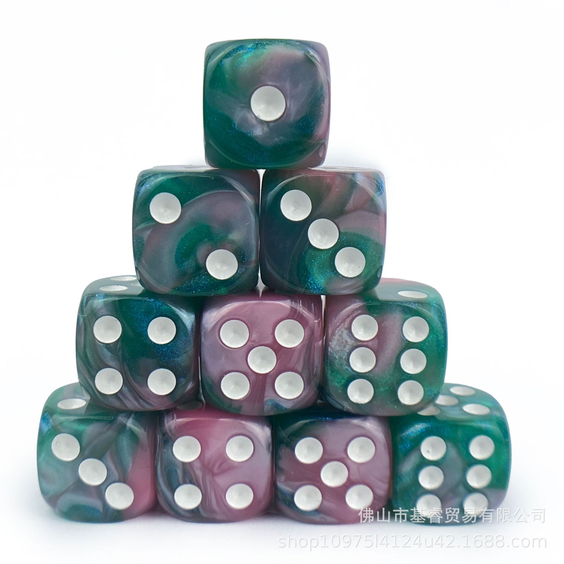 Barra de dados acrílicos de dos colores de camaleón colorido transfronterizo de alta gama KTV entretenimiento dados de dados 16mm esquinas redondeadas