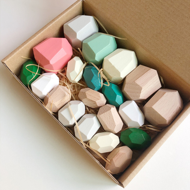 Weiweihu Juego de piedra apilada de color de madera Venta caliente transfronteriza de bloques de construcción de Jenga Juguetes educativos de entrenamiento de integración sensorial para niños