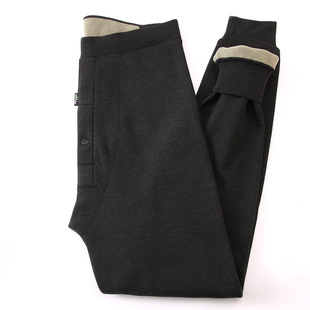 New men's pants winter warm pants fleece-lined solid color leggings thickened waist protection pants men's cashmere pants wholesale
