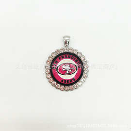 圆形镶钻25mm时光宝石吊坠 32NFL 49人手镯项链小挂件DIY饰品配件
