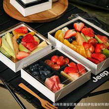 特大果切包装盒四拼水果盒子六分格草莓鲜果方形一次性九分格盒