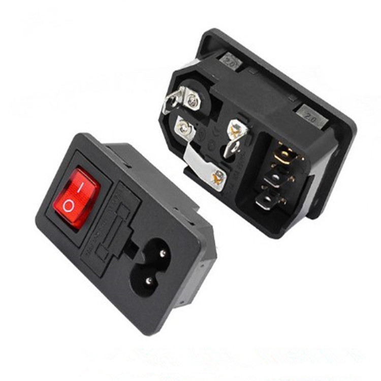 三合一8字型电源插座二合一带开关八字尾电源插座AC01交流器皿插