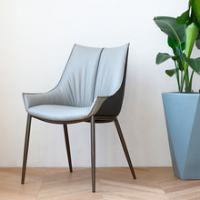 意式極簡家用餐椅簡約現代靠背椅北歐餐廳設計師高端書桌休閑椅子