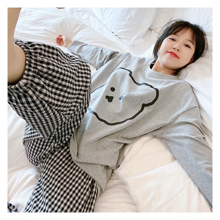 Bear -headed plaid pants