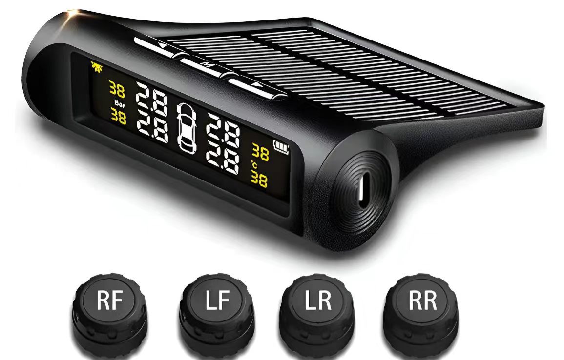 Tire pressure monitor built-in external car Universal Tire detection monitor wireless solar tire pressure detection