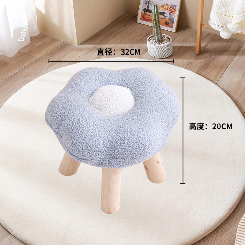 Taburete pequeño hogar para cambiar zapatos taburete creatividad taburete pequeño taburete tela taburete pequeño taburete bajo Sala de estar taburete de mesa de café taburete de madera maciza silla pequeña